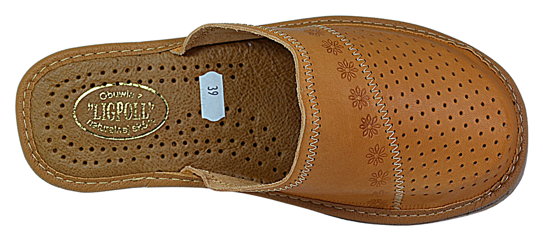 Anfisa - Women leather slippers - Reindeer Leather