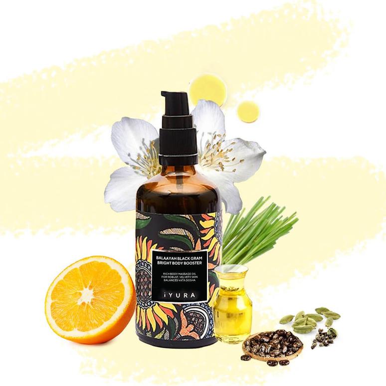 Balaayah Black Gram Body Booster Firming Body Oil in 2 Rich Aromas