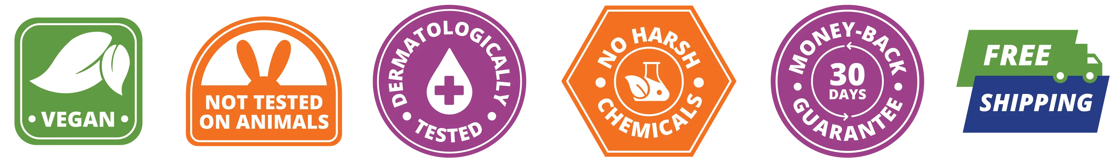 VEGAN | Not tested on animals | no harmful chemicals | non-toxic | 30 days money-back guarantee | free shipping