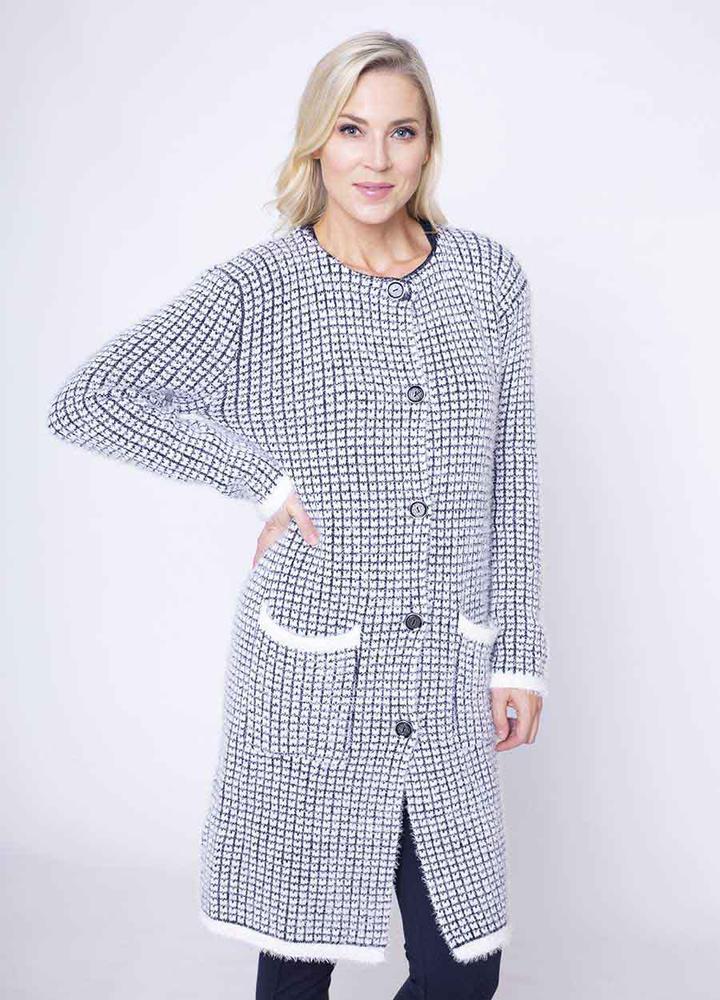 2 Pocket Mohair Cardi in Navy