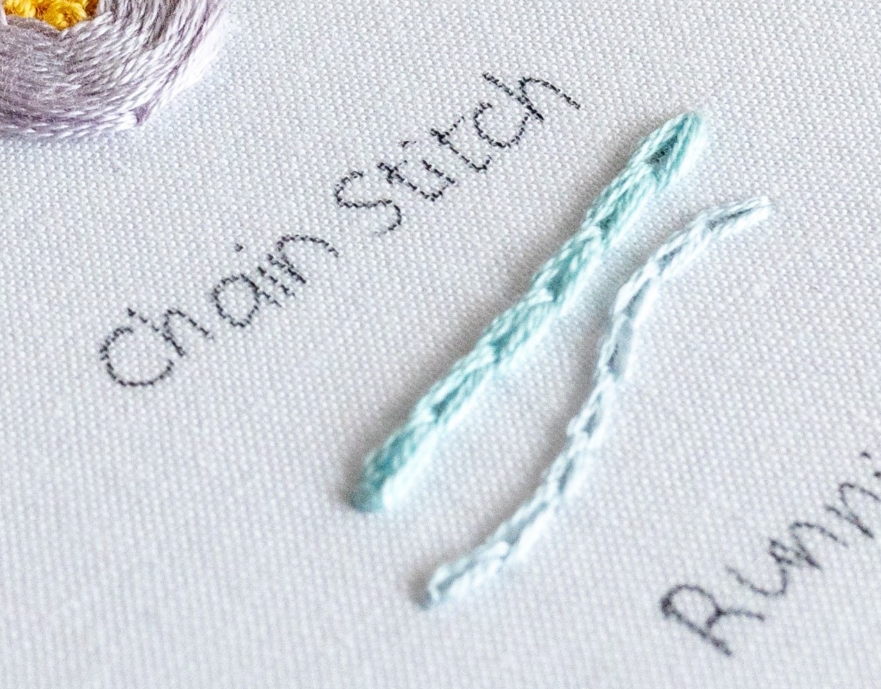 This image shows chain stitch being created.
