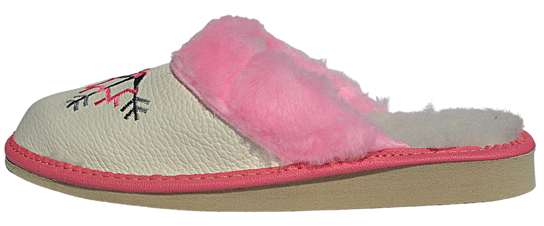 Gianna - Women wide width scuff slippers - Reindeer Leather