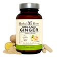 Bottle of Herbal Roots Organic Ginger supplement