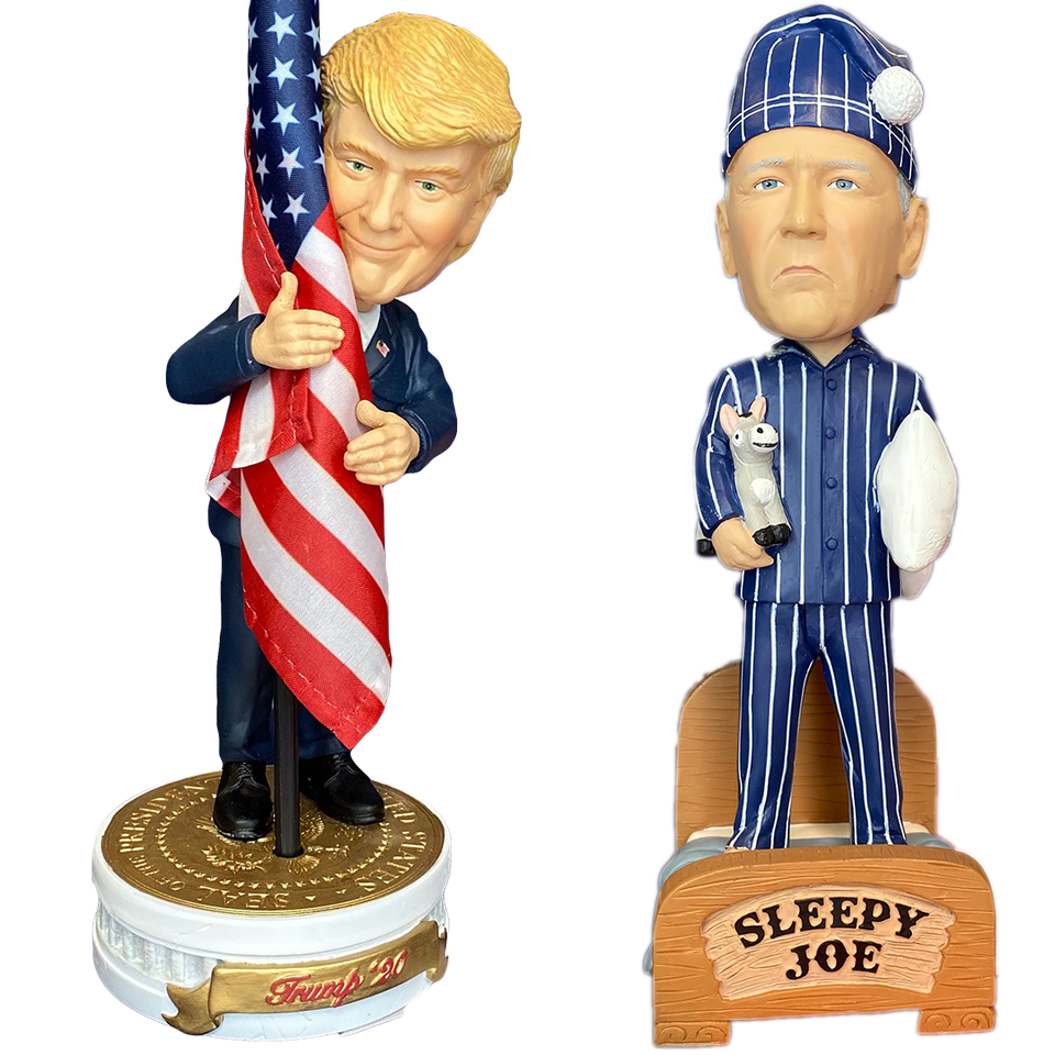 Trump 2020 Bobblehead (with Cloth American Flag)