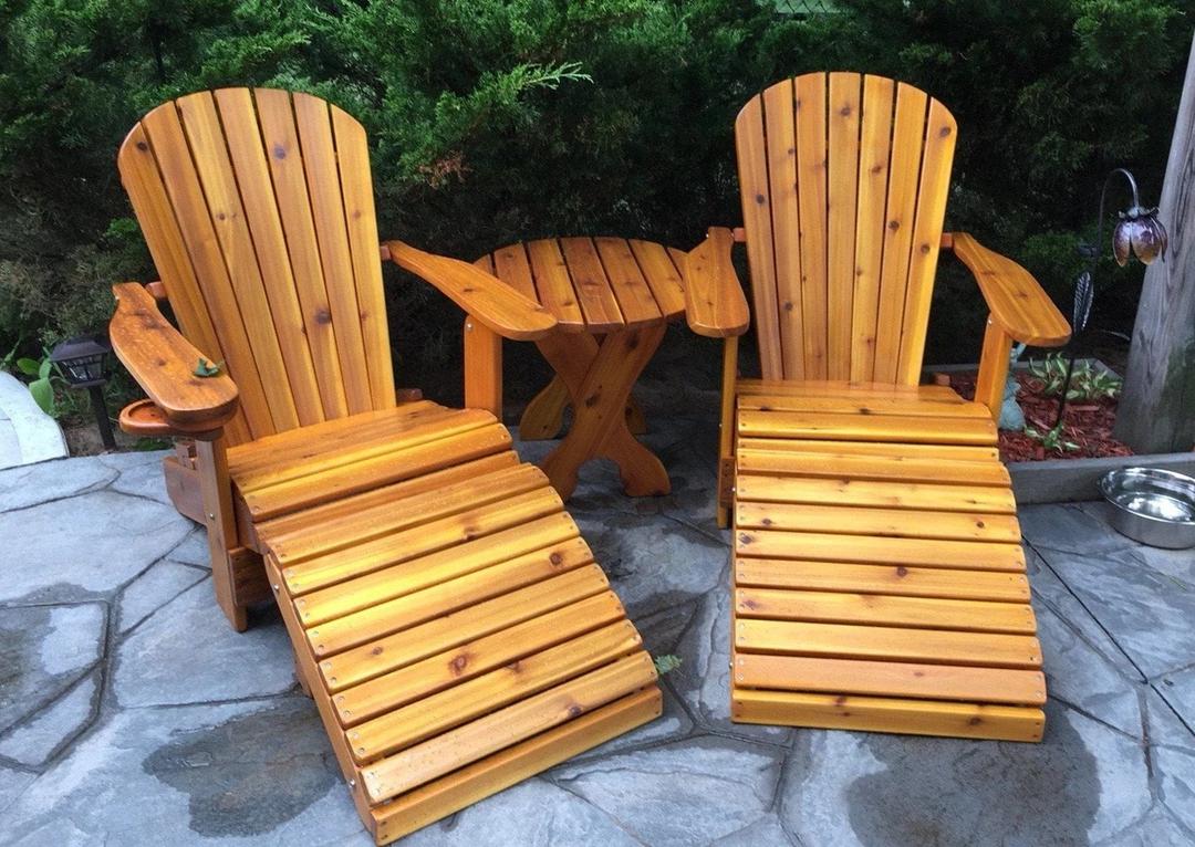 Seabreeze Classic™ Handcrafted Wooden Adirondack Chair Set of 2, Knotted Cedar Wood, Finished