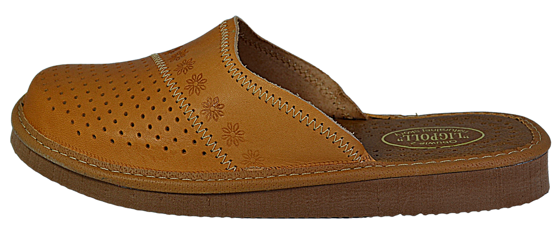 Anfisa - Handmade house slippers for women - Reindeer Leather