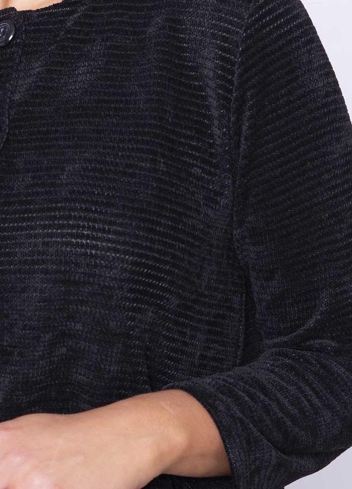 Velour Jacket in Black
