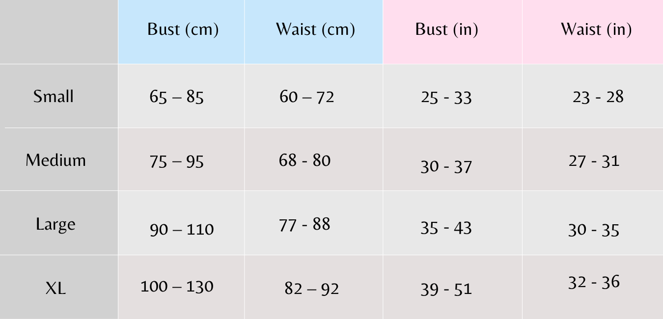 Size Chart Circumference