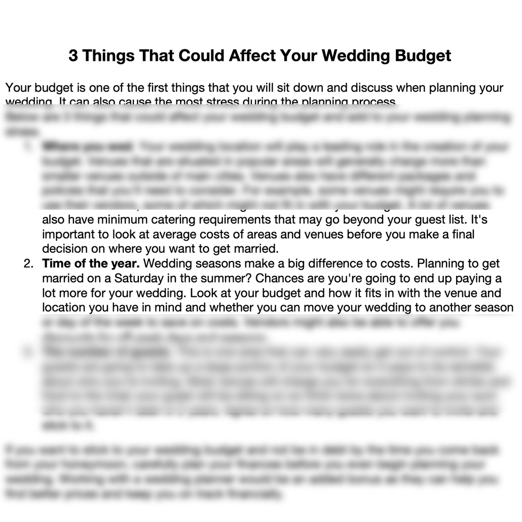 wedding blog post