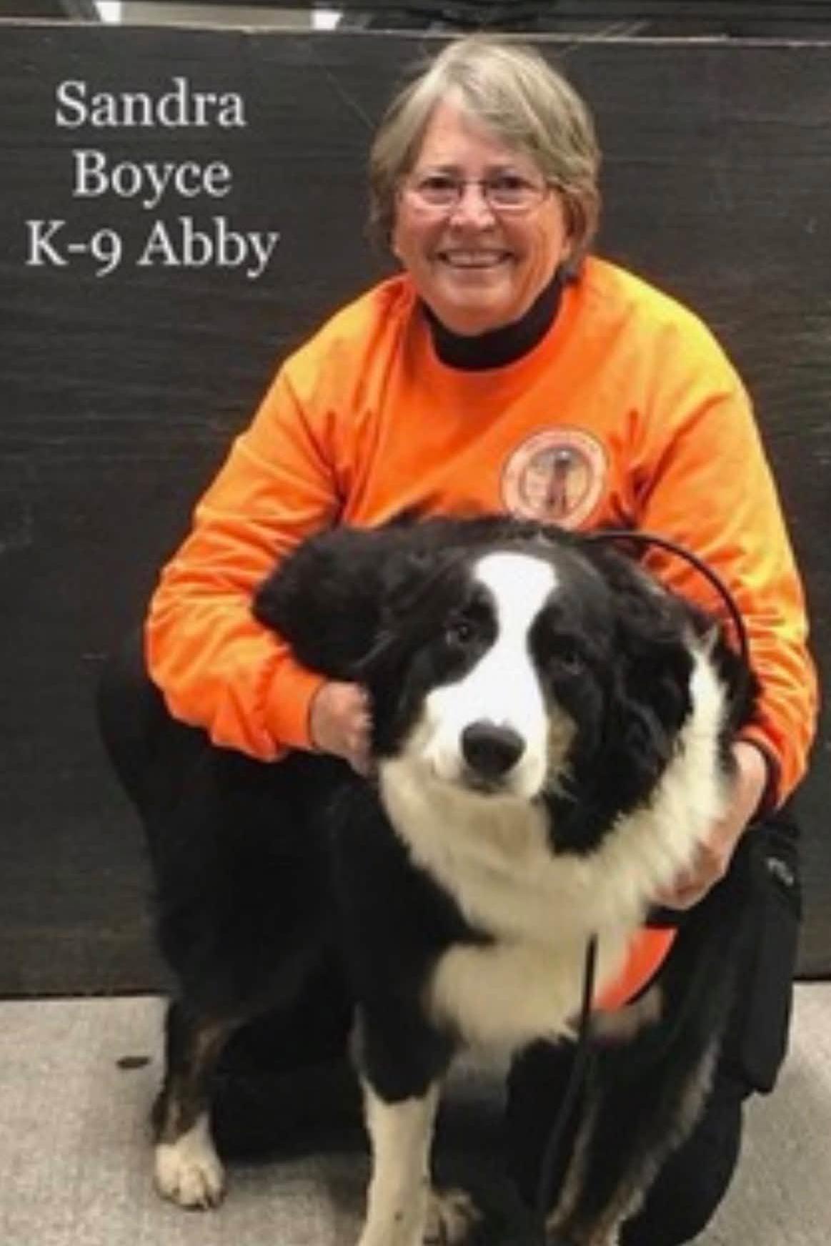 k9 abby with her handler sandra