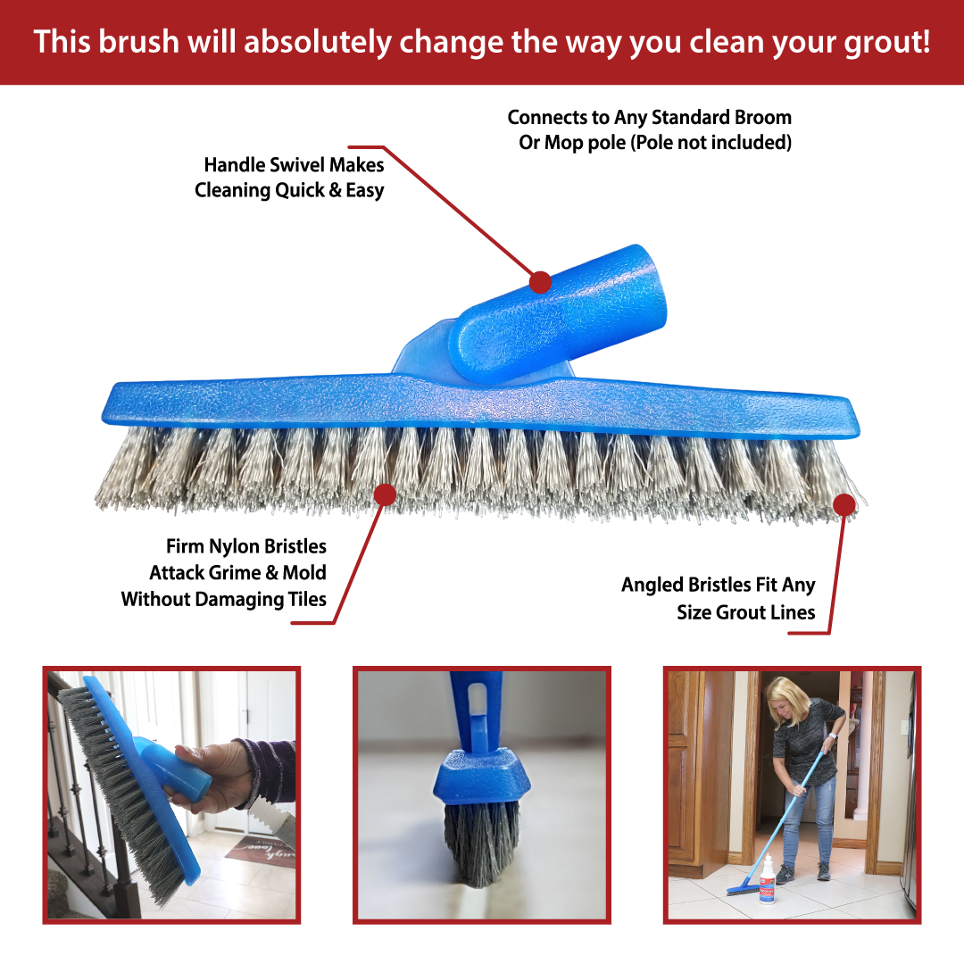 Clean Your Grout & Tile With Ease - Hard Bristle Cleaning Brush
