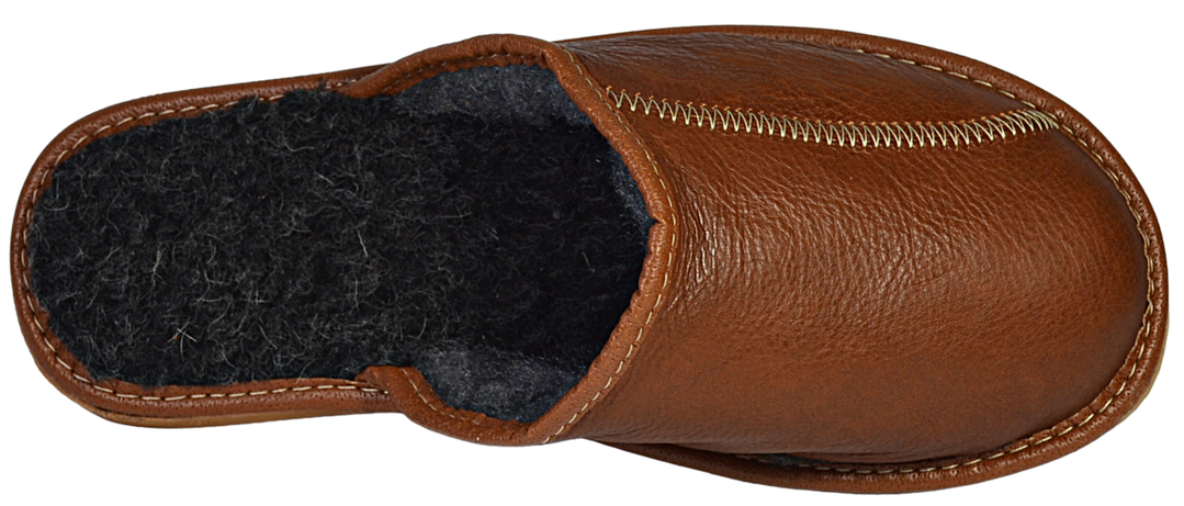 Ezio - Men's leather house slippers - Reindeer Leather