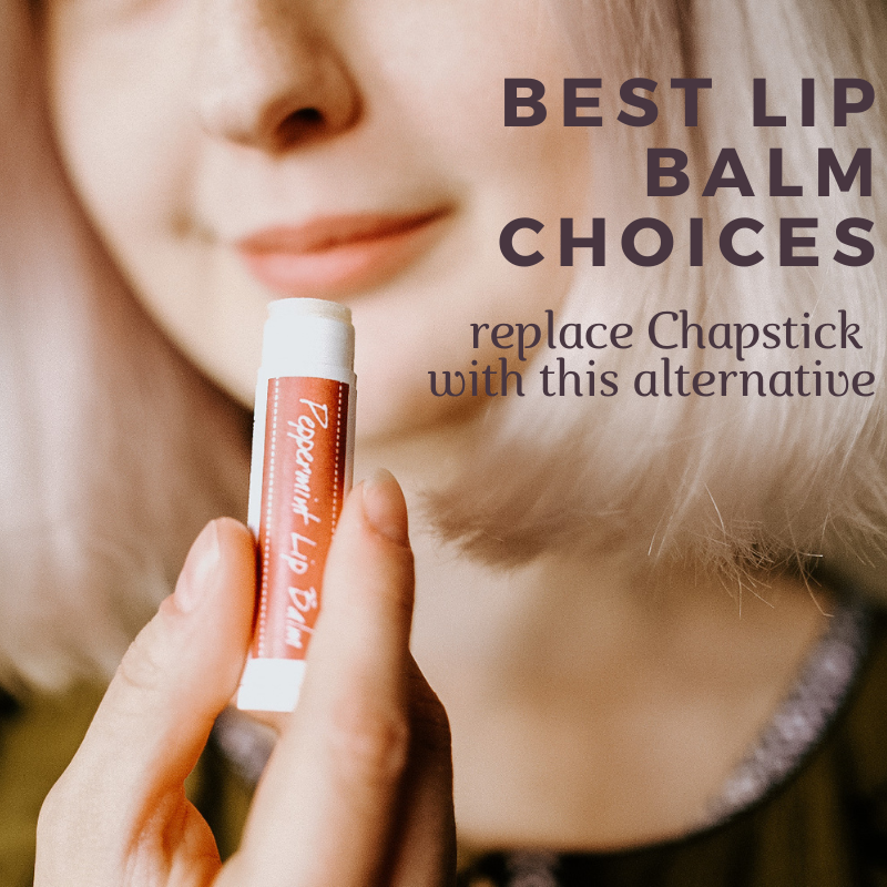 woman holding peppermint balm alternative