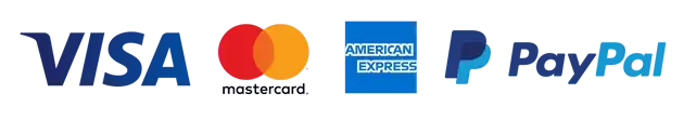 VISA, Mastercard, American Express, Paypal Accepted