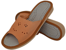 Enya - Women summer leather slides - Reindeer Leather