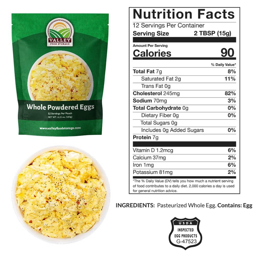 Whole Powdered Eggs Nutrition Facts
