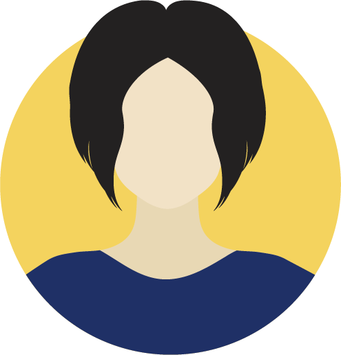 Avatar of a woman with shoulder-length black hair wearing a dark blue top.