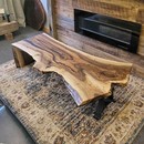 live edge english walnut waterfall coffee table