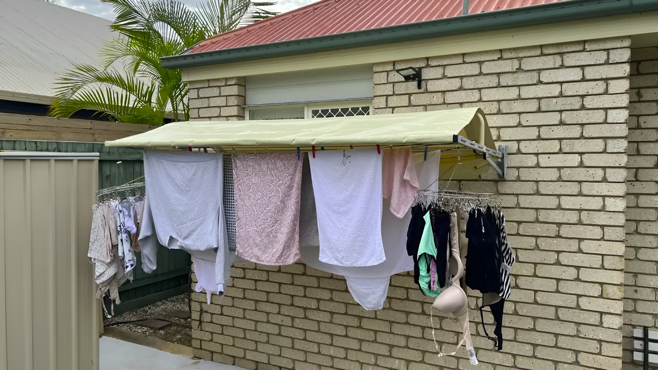 Heavy Duty Wall Mounted Washing Line Protective Measures: Fold Down Covers and More