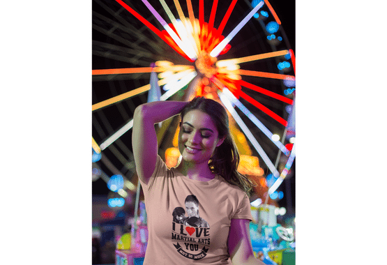 martial arts shirt, I love martial arts t shirt, heather peach color t shirt, funny t shirt, mma t shirts, fighter t shirt, bjj t shirt, taekwondo t shirt, boxing t shirt, t shirt for women