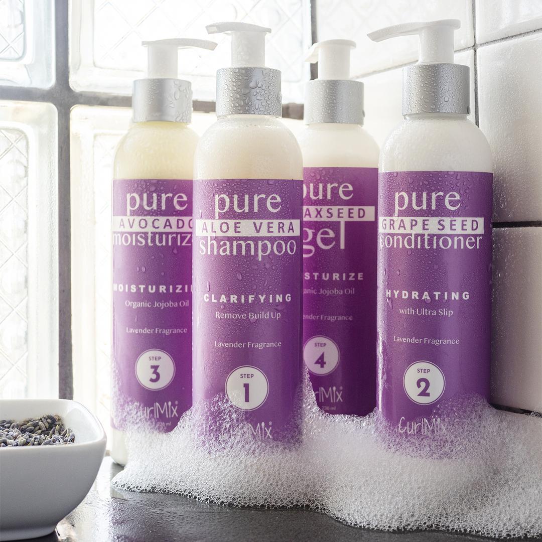 Lavender Wash + Go System with Organic Jojoba Oil for Moisturizing Hair (Step 1 - 4)