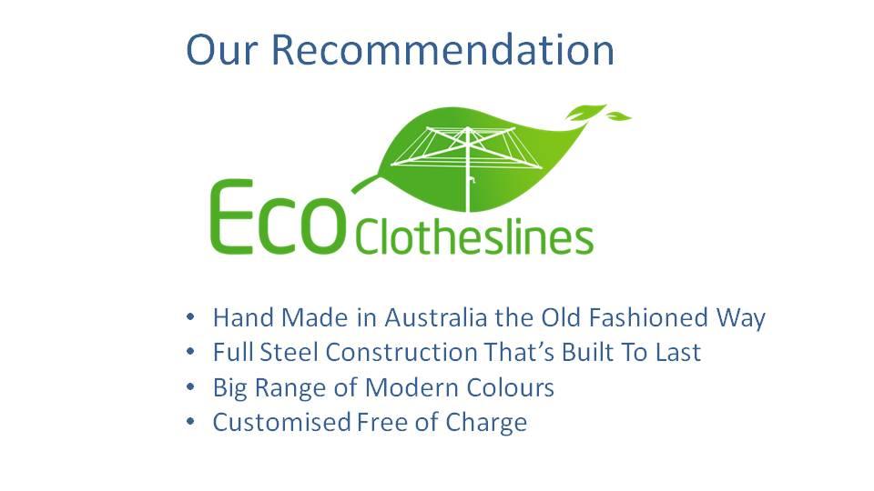 eco clotheslines are the recommended clothesline for 2900mm wall size