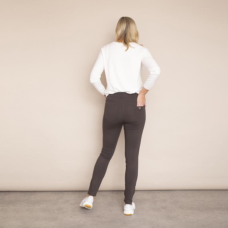 Ann's Stretch Waist Trousers (Khaki-Dark)