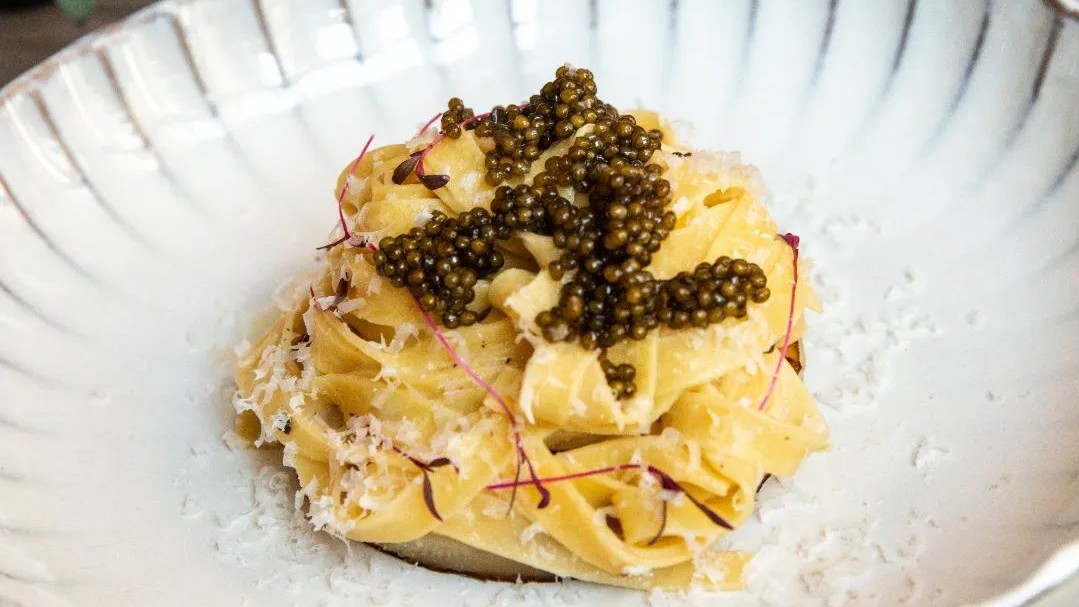 Imperial Caviar, one of the best caviar from Sterling Caviar, paired with pasta dish