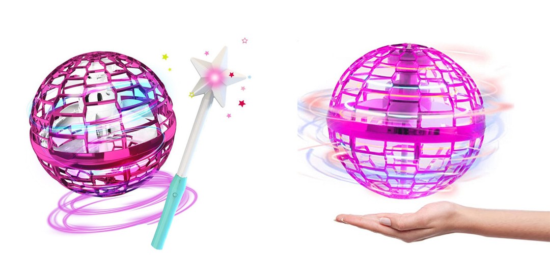 Light Up Flying Spinner Ball, Rechargable, Pink
