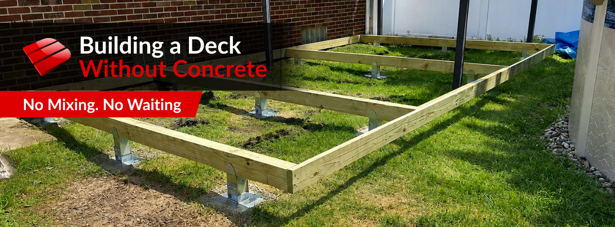 deck foot anchor installed below deck frame