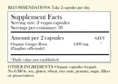 Recommendations: Take 2 capsules per day. Supplement Facts - Serving Size: 2 vegan capsules Servings per container: 30, Amount per 2 capsules: Organic Ginger Root 1,200 mg *Daily value not established. Other Ingredients: Organic capsules (vegan). No GMOs, soy, gluten, wheat, tree nuts, peanuts, sugar, filler or preservatives.