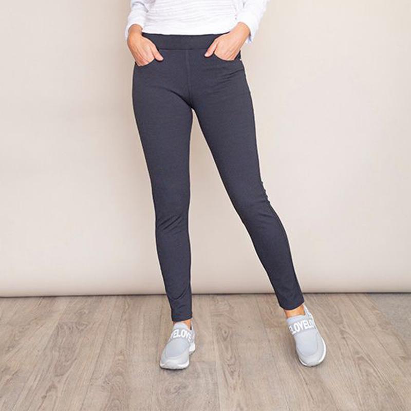 Stretch Waist Stud Pocket Trouser (Grey)