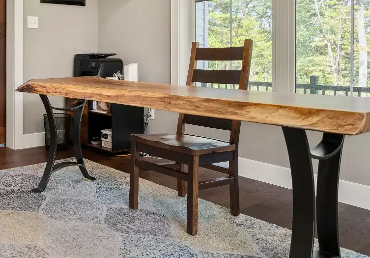 Live edge wood office desk