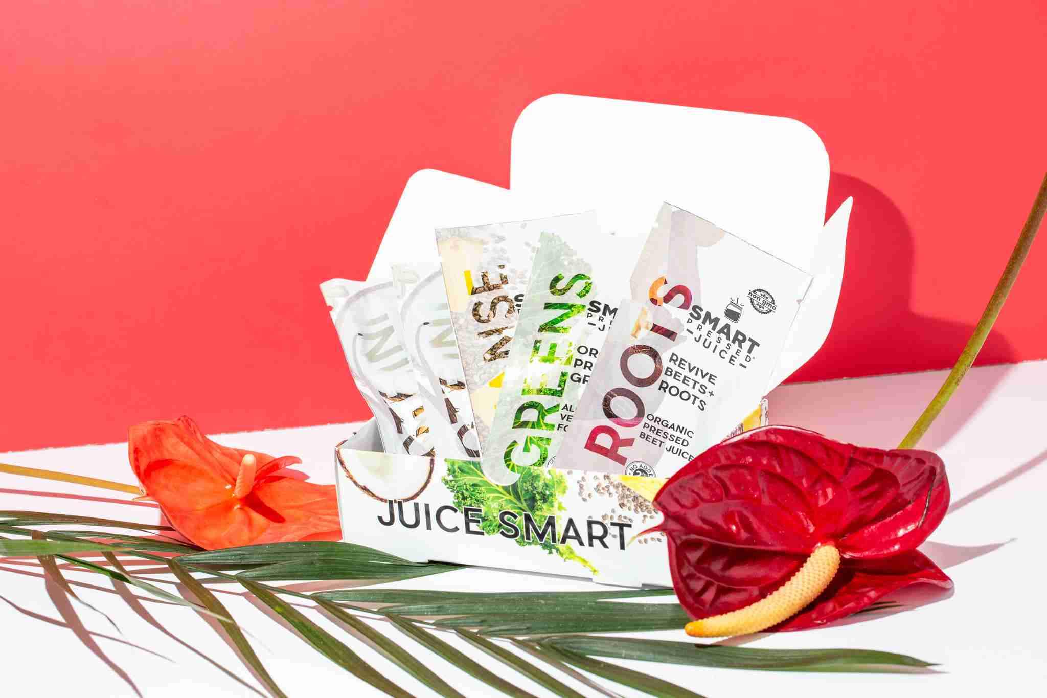 A box with packets of Smart Pressed Juice Cleanse routine