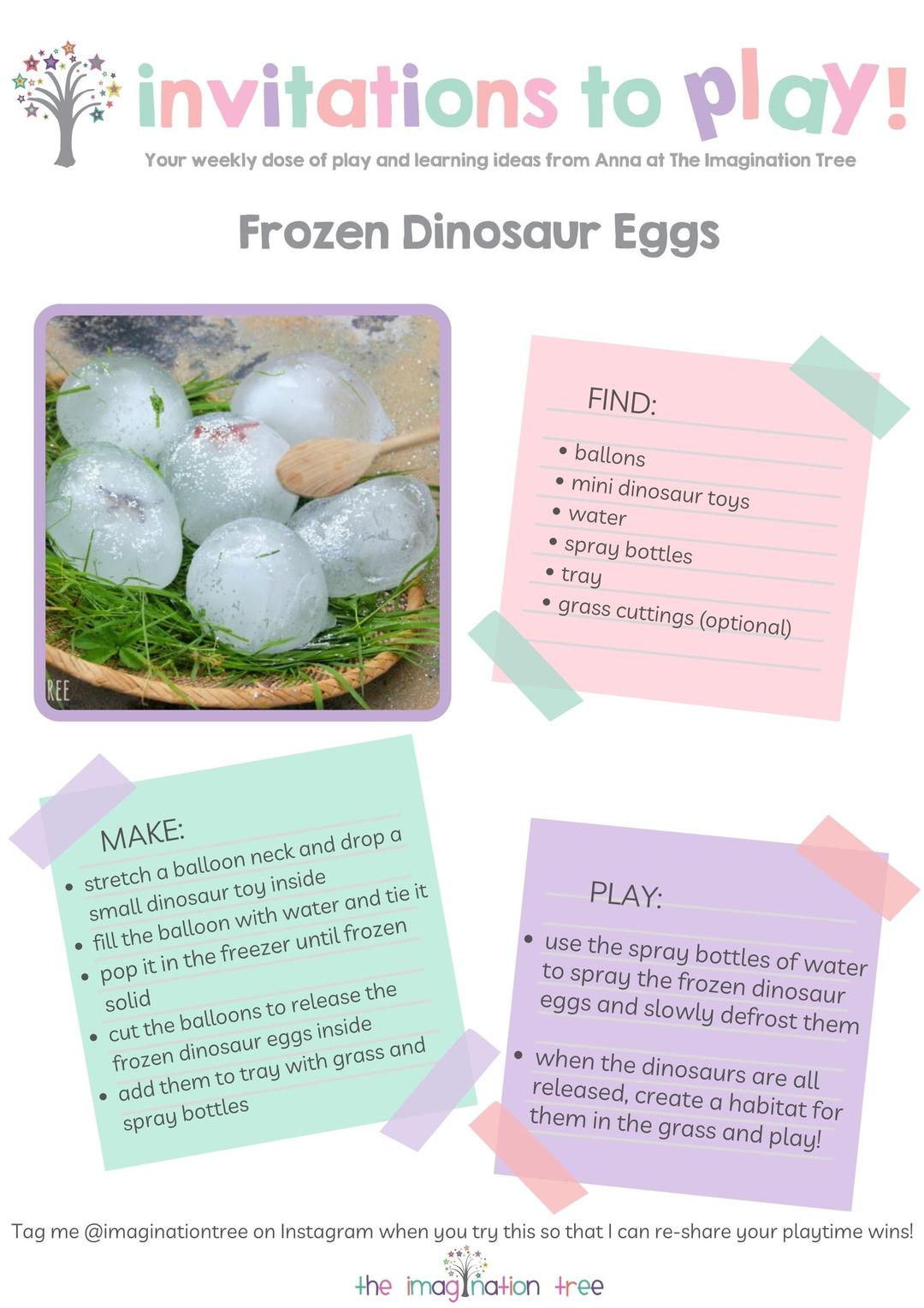 Invitations to Play | Frozen Dinosaur Eggs – The Imagination Tree Store
