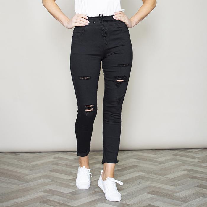 Dana Drawstring Jeggings (Black)