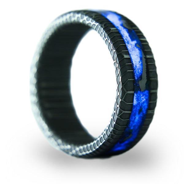 The Serpent is a Damascus Steel Wedding Ring