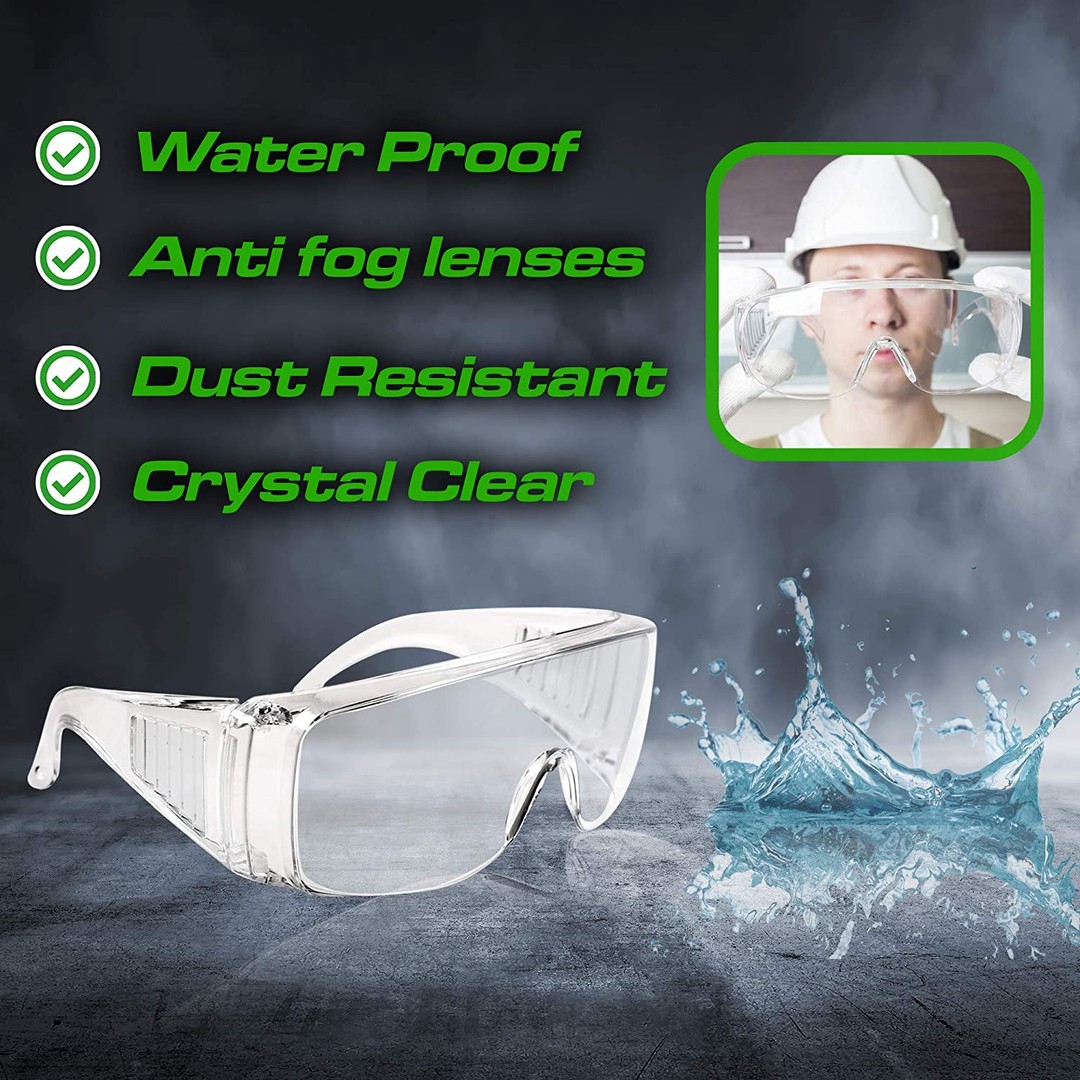 COLOSUS 1 PACK Clear Safety Glasses Anti-Fog Anti-Splash Clear Vision Impact 