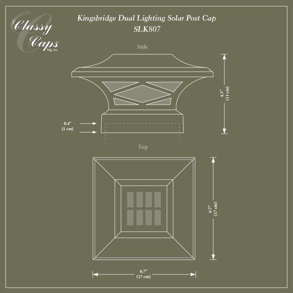 Kingsbridge Dual Lighting Solar Post Cap