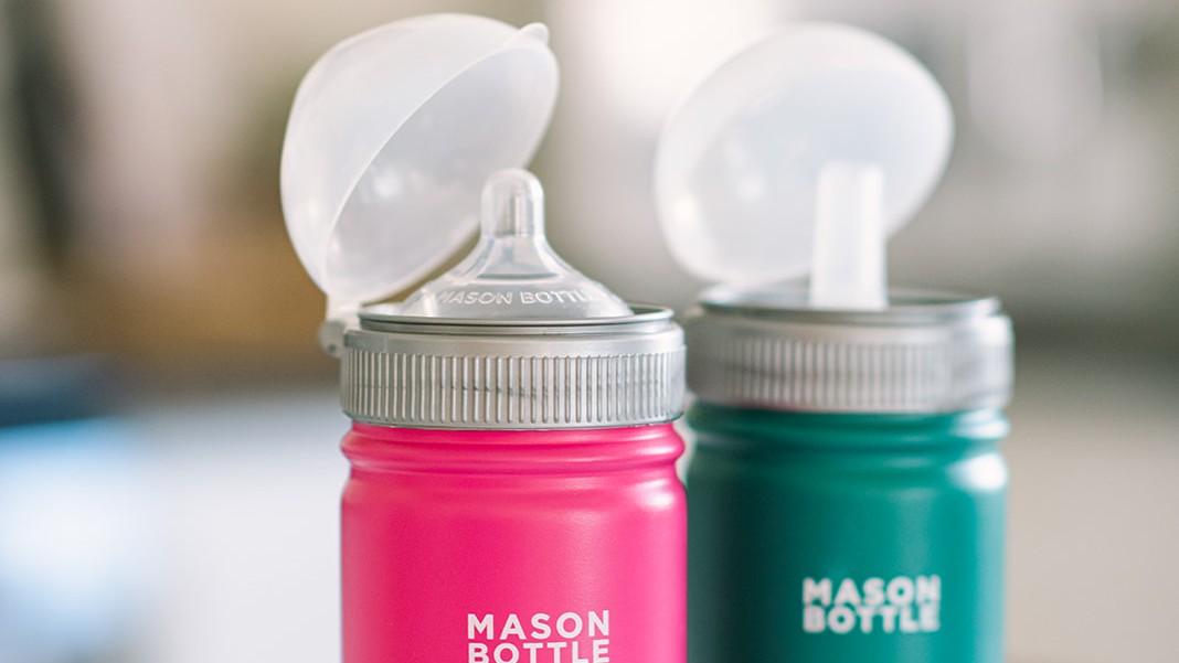 Mason Bottle - Stainless Steel 12oz Mason Jar, Single-Wall (Pink)