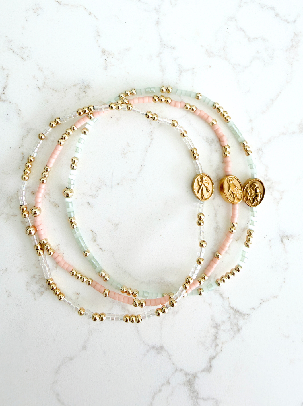 everyday faith catholic bracelet stack