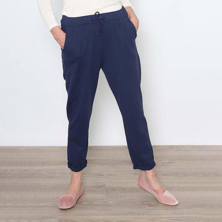 Drawstring Jersey Jegging in Navy