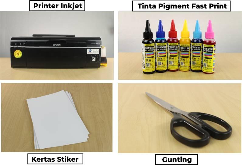 alat dan bahan stiker tempel