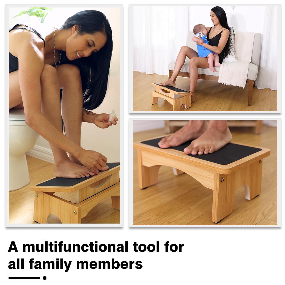 StrongTek Foot Rest Under Desk, Desk Footrest, Rocking Foot Nursing Stool,  Rocker Balance Board, Natural Wood, Non-Slip, Ergonomic Pressure Relief for