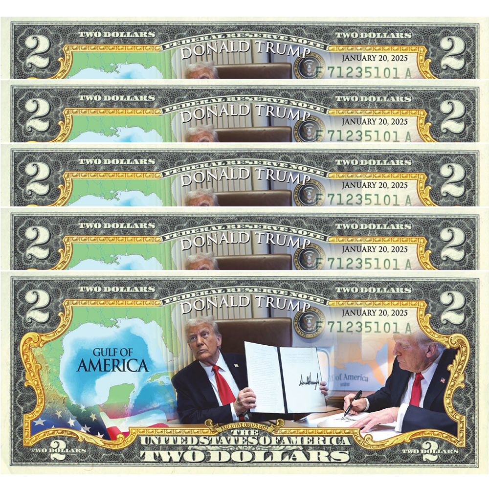 President Donald Trump Gulf of America Collectible $2 Bill (Genuine Legal Tender)