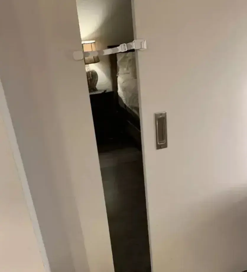babyproofing sliding doors with a door buddy door strap