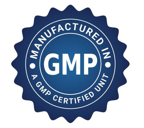 Manufactured in a GMP certified unit badge