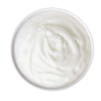 a plate full of white creamy yogurt