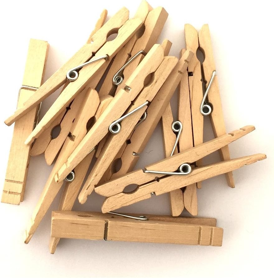 LWR CRAFTS Wooden Large Clothespins