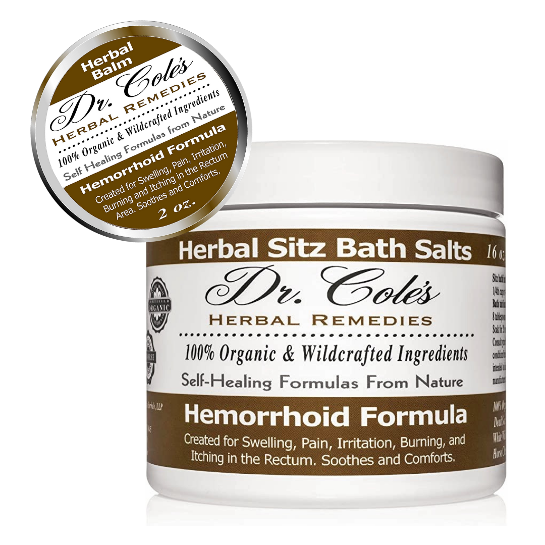 Dr. Coles Hemorrhoid Balm Front, Back and Side View